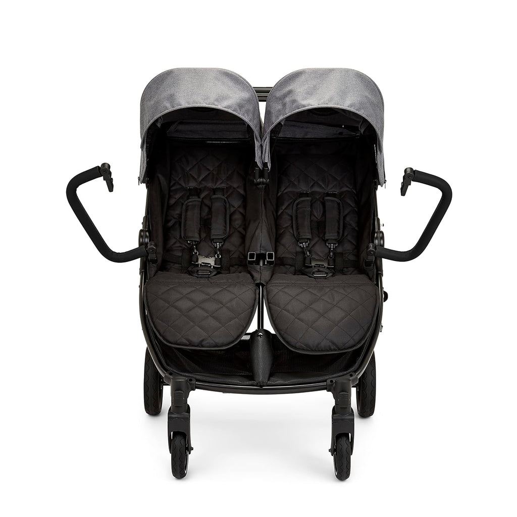 Venus Max Duo Buggy - geschikt vanaf de geboorte tot 15 kg (ongeveer 3 jaar), compacte, lichte, opvouwbare tweelingbuggy, inclusief regenhoes en voetenzak (Biscuit)