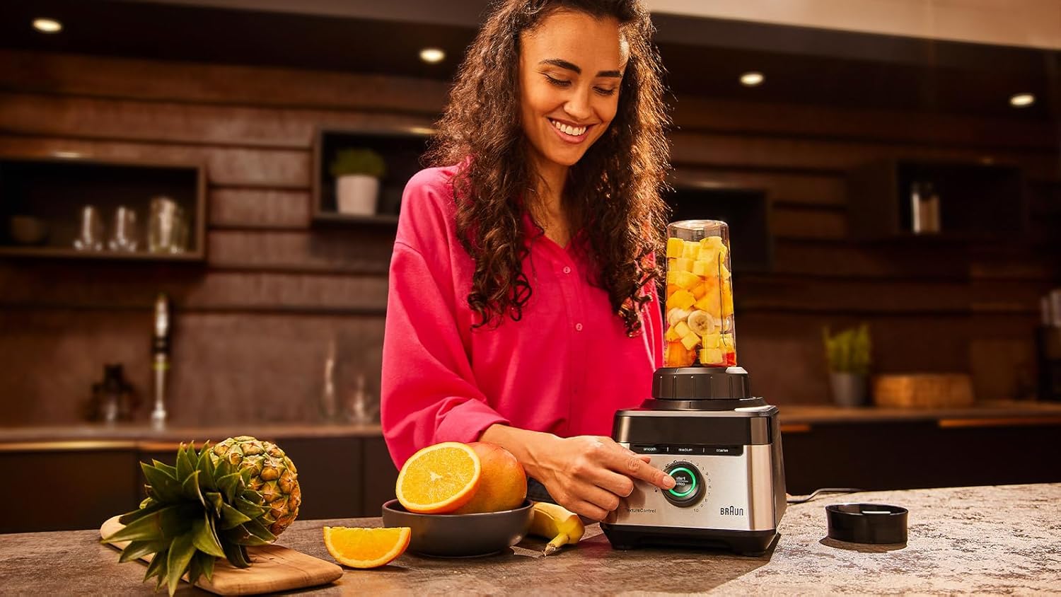 Braun PowerBlend 9 JB9040 Krachtige Blender – Blender met Tritan kan, 18 mixprogramma's, 10 snelheden + pulsfunctie, hete soepfunctie, reinigingsprogramma, uitschenktuit, 1600 W, Zwart