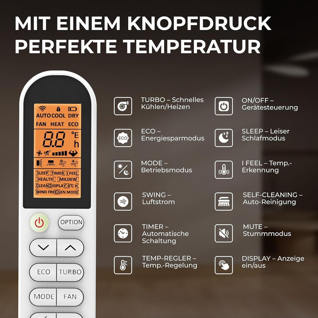 Kältebringer Split Airconditioner Quick Connect - 12000 BTU (3,4 kW) Airconditioner met Verwarmingsfunctie, Wifi & App, tot 91m², zeer stil - 5m Koperleiding, Koelmiddel R32, Montagemateriaal, Muurbeugel