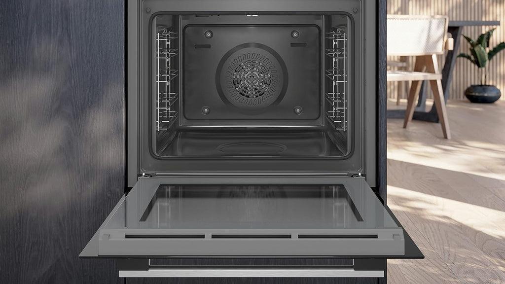 Siemens EQ311KA1ZM inbouw kookset iQ300, integreerbare oven-kookplaatcombinatie 60 cm breed, stoomondersteuning, snel voorverwarmen, 3D hetelucht, braadzone, zwart