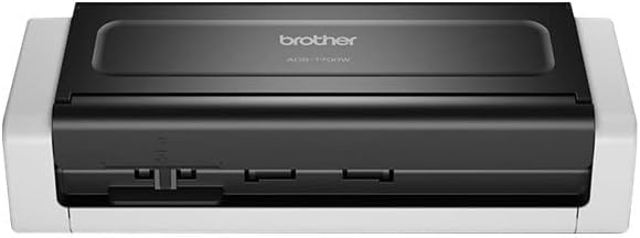 Brother ADS-1700W Compacte en intelligente documentscanner | Automatische documentinvoer | Automatisch scannen | Wi-Fi/Wi-Fi Direct, wit/zwart