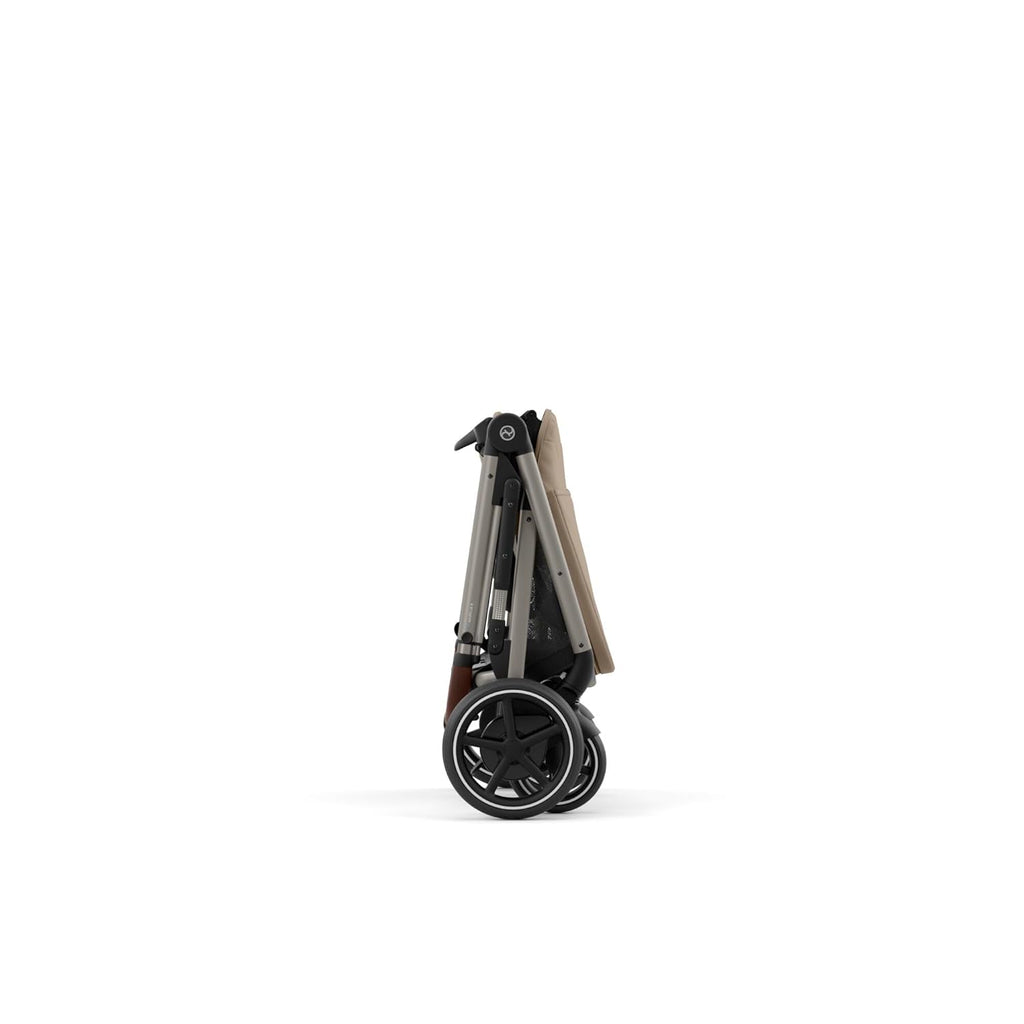 CYBEX Gold Kinderwagen e-GAZELLE S, Ab Geburt bis ca. 4 Jahre, Max. 22 kg (Single-Modus) / 2x 22 kg (Duo-Modus), All-in-1-System mit E-Antrieb und 20+ Konfigurationen, Moon Black