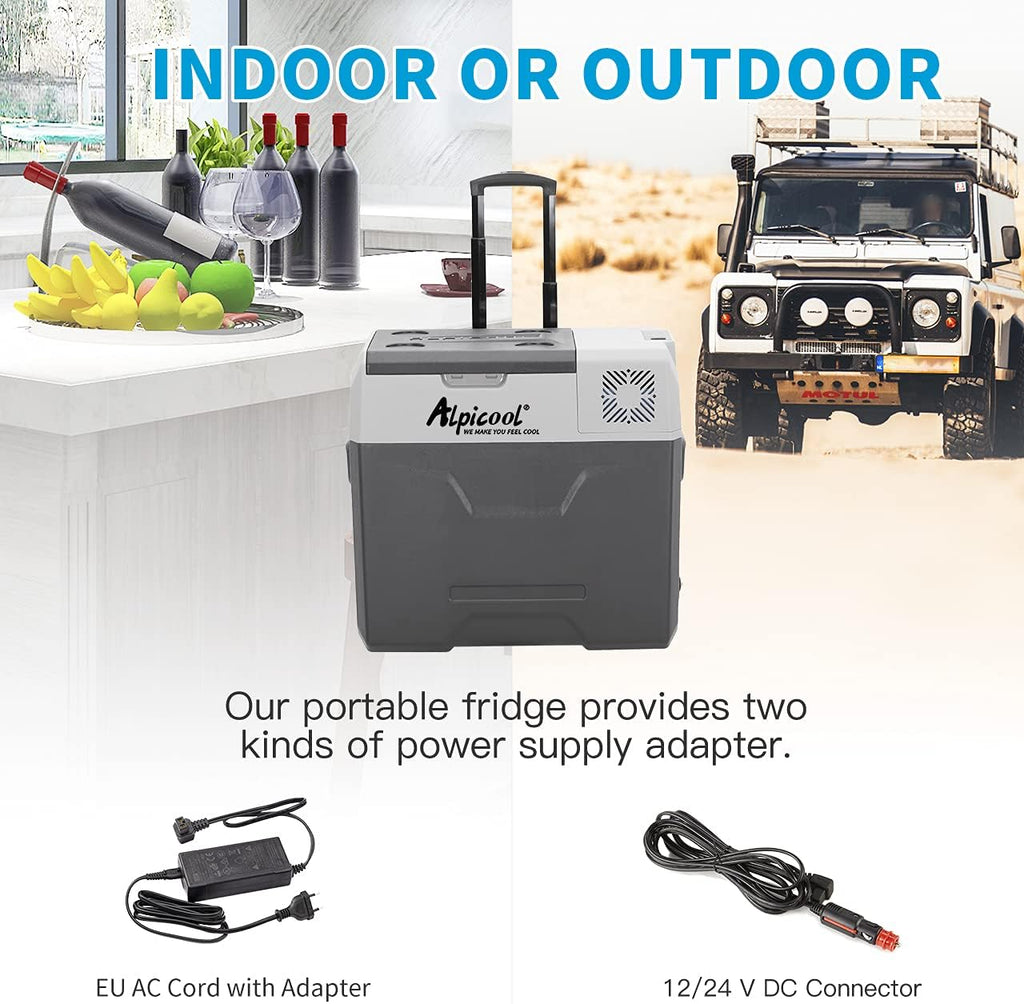 Alpicool CF55 55 Liter Koelbox 12V Draagbare Mini Koelkast Elektrische Vriesbox Kleine Vrieskist voor Auto, Camping, Vrachtwagen, Boot en Stopcontact met USB-aansluiting, -20℃ tot 20℃