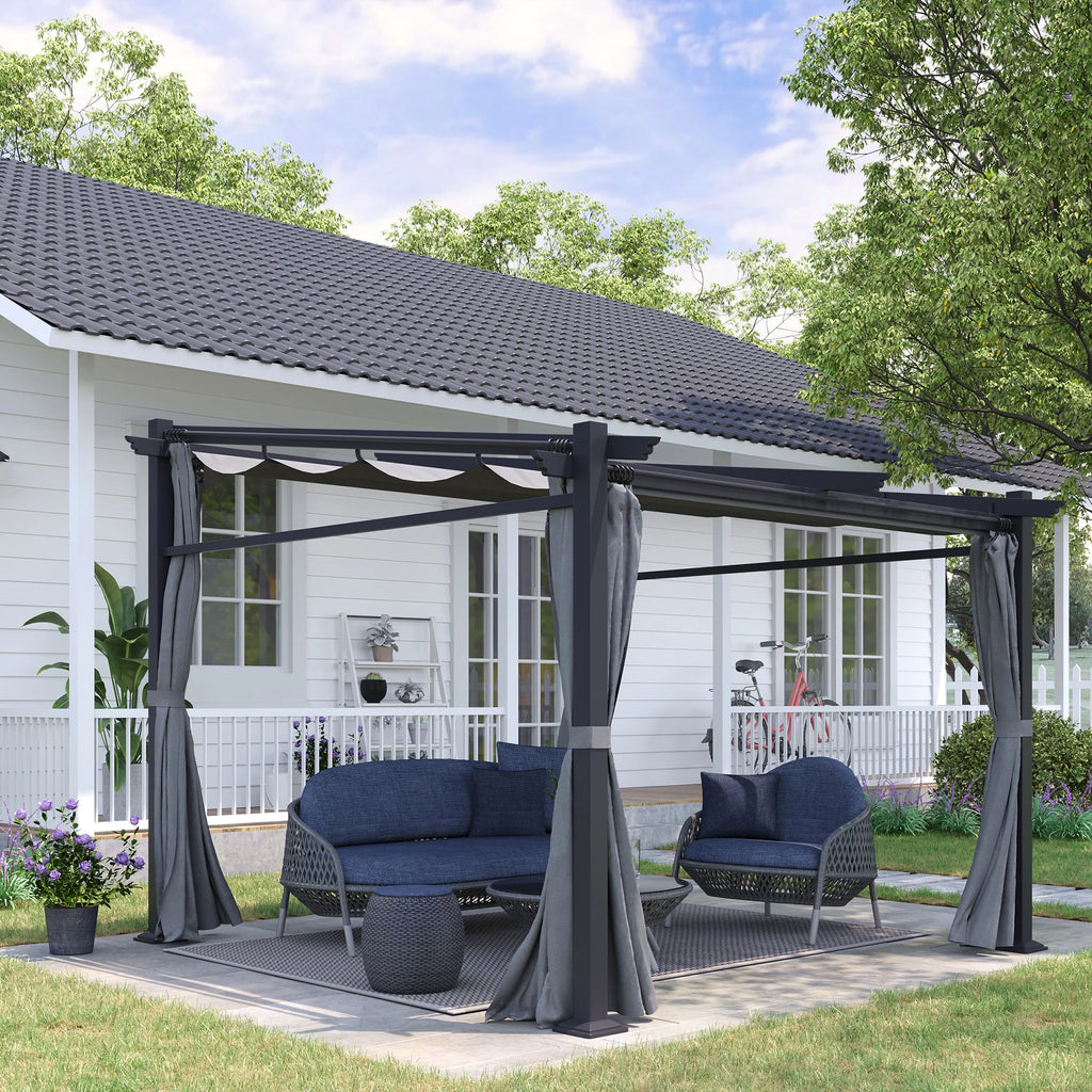 Outsunny Pergola met uitschuifbaar dak en kabelsysteem