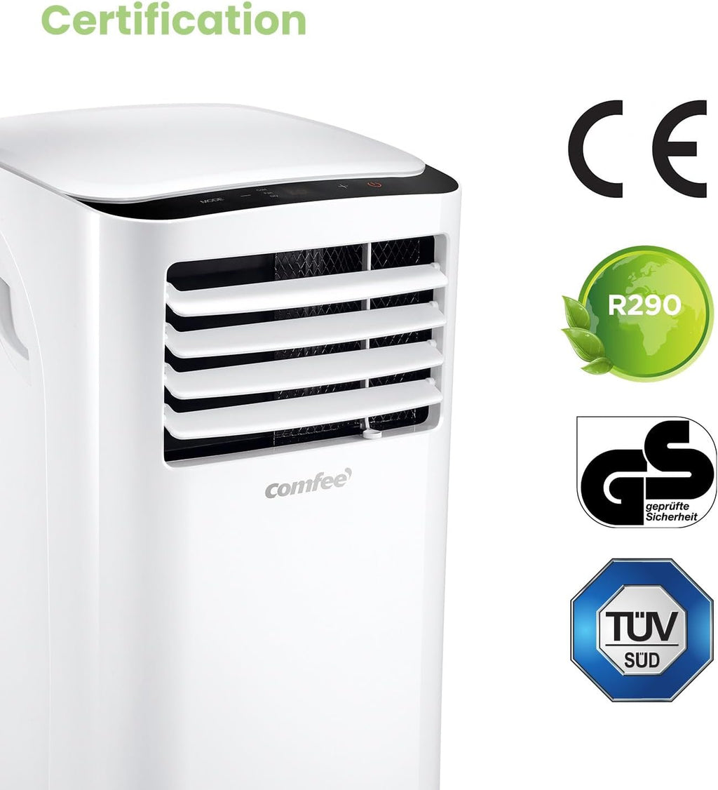 Comfee Mobiele Airco MPPH-09CRN7, 9000 BTU 2,6kW, Koelen&Ventileren&Ontvochtigen, Ruimtegrootte tot 88m³(33㎡), Mobiele Airconditioner met Afvoerslang