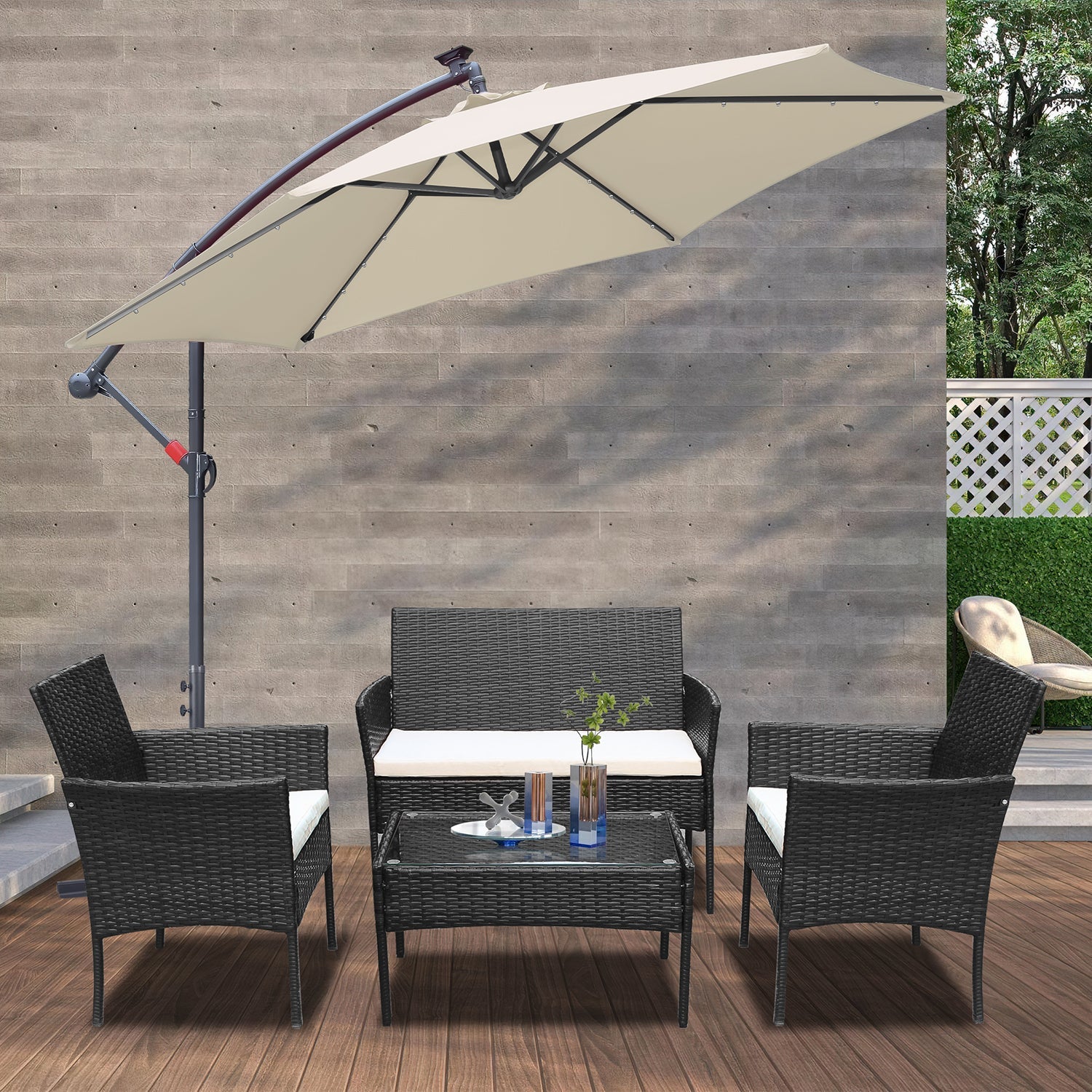 Sonnewelt Polyrattan Loungeset Tuinmeubelset