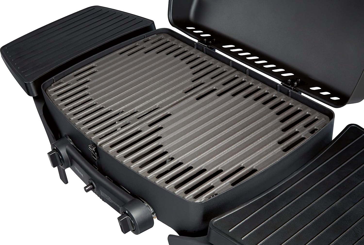 Enders Gasbarbecue Urban II Pro, tafelbarbecue, grill-, kook- en bakfunctie, 2 branders RVS, met grillthermometer, balkon-, campingbarbecue, gegoten aluminium behuizing, gietijzeren rooster, #2062