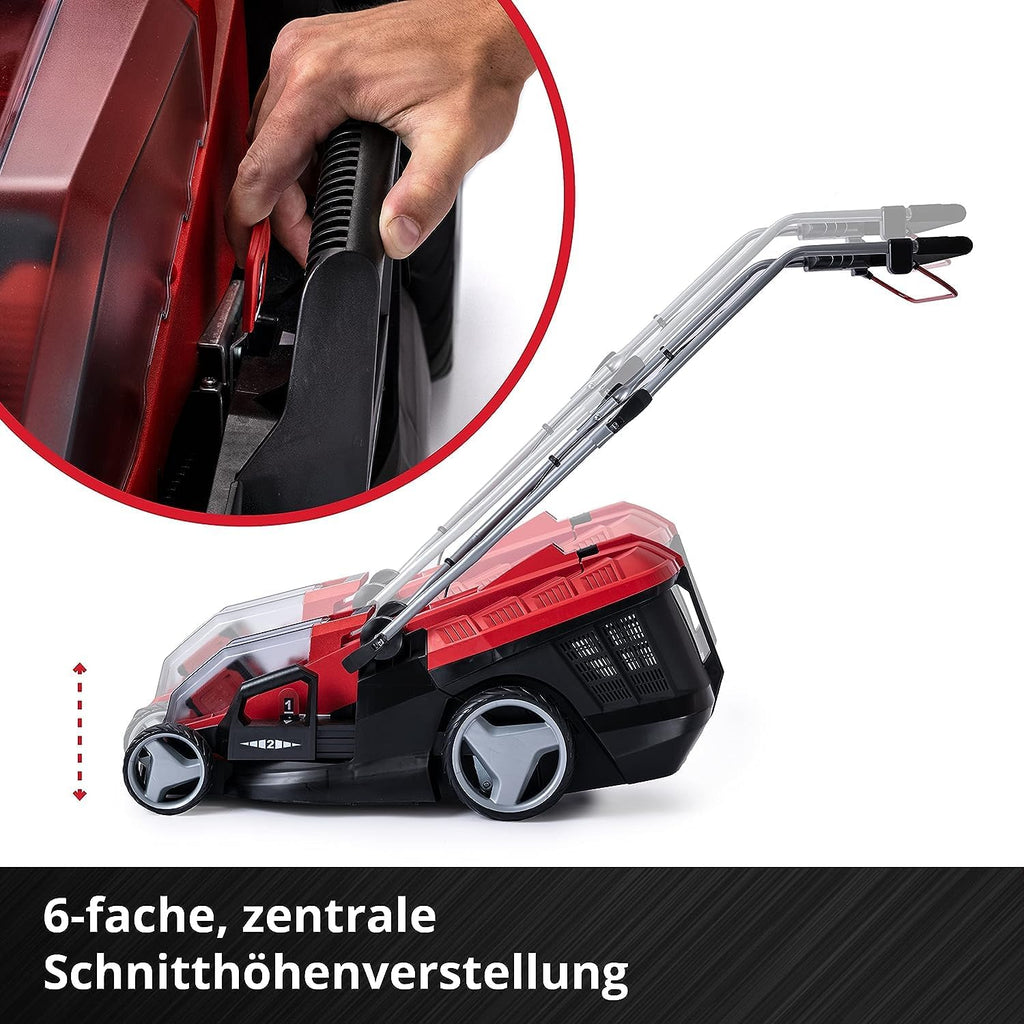 Einhell Accu grasmaaier GE-CM 36/36 Li Kit Power X-Change (36 V, 36 cm maaibreedte, tot 400 m², Brushless, 40L opvangzak, 25-75 mm maaihoogte, incl. 2x 4,0 Ah accu + 2x lader)