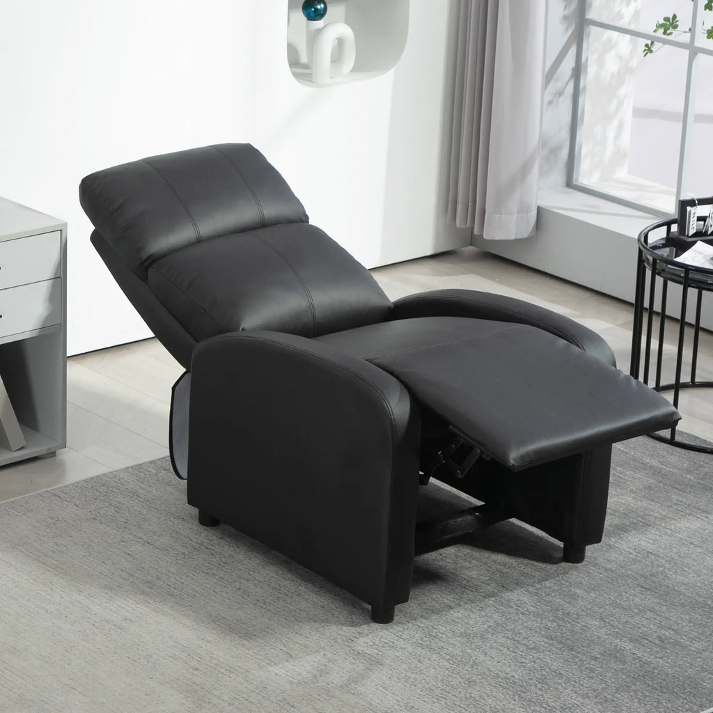 HOMCOM Relaxfauteuil, tv-stoel met ligfunctie, dik gestoffeerd