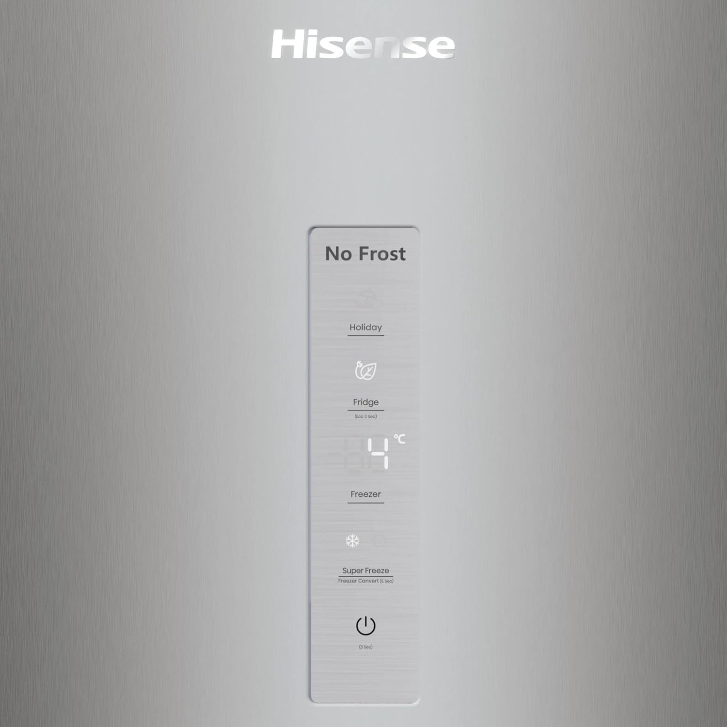 Hisense RB327N4AD2 koel-vriescombinatie/ NoFrostPlus/ Multiflow 360°/ HolidayMode/ FreshZone/ 182,4 cm/ koelgedeelte 171 l/ vriesgedeelte 85 l/ 41 dB/ 287 kWh/ jaar/ roestvrijstalen look