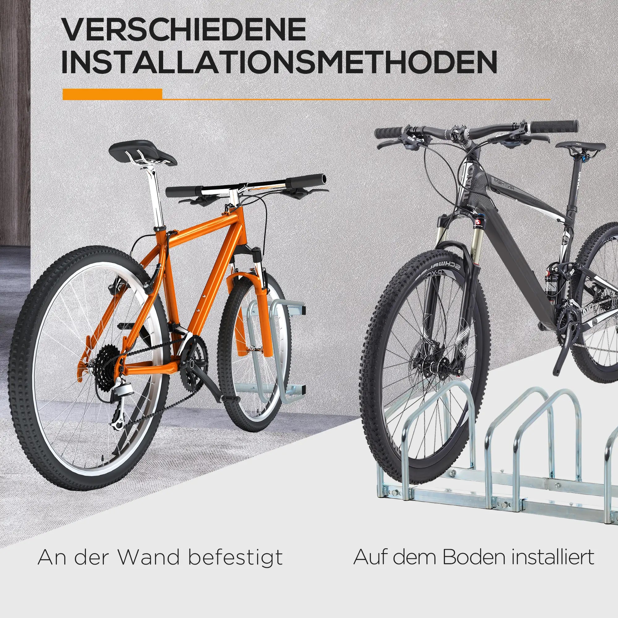 HOMCOM Fietsenrek meervoudig rek 5 fietsen uitbreidbaar