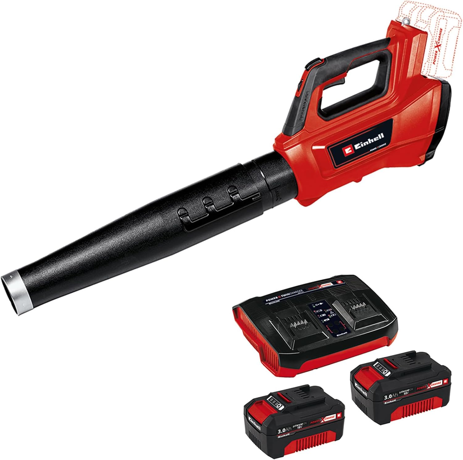 Einhell Professional Accu-bladblazer GP-LB 36/210 Li E-Solo Power X-Change (Lithium-Ion, blaasvermogen van 816 m³/u, turboschakelaar, 3-traps + afneembare buis, zonder accu en oplader)