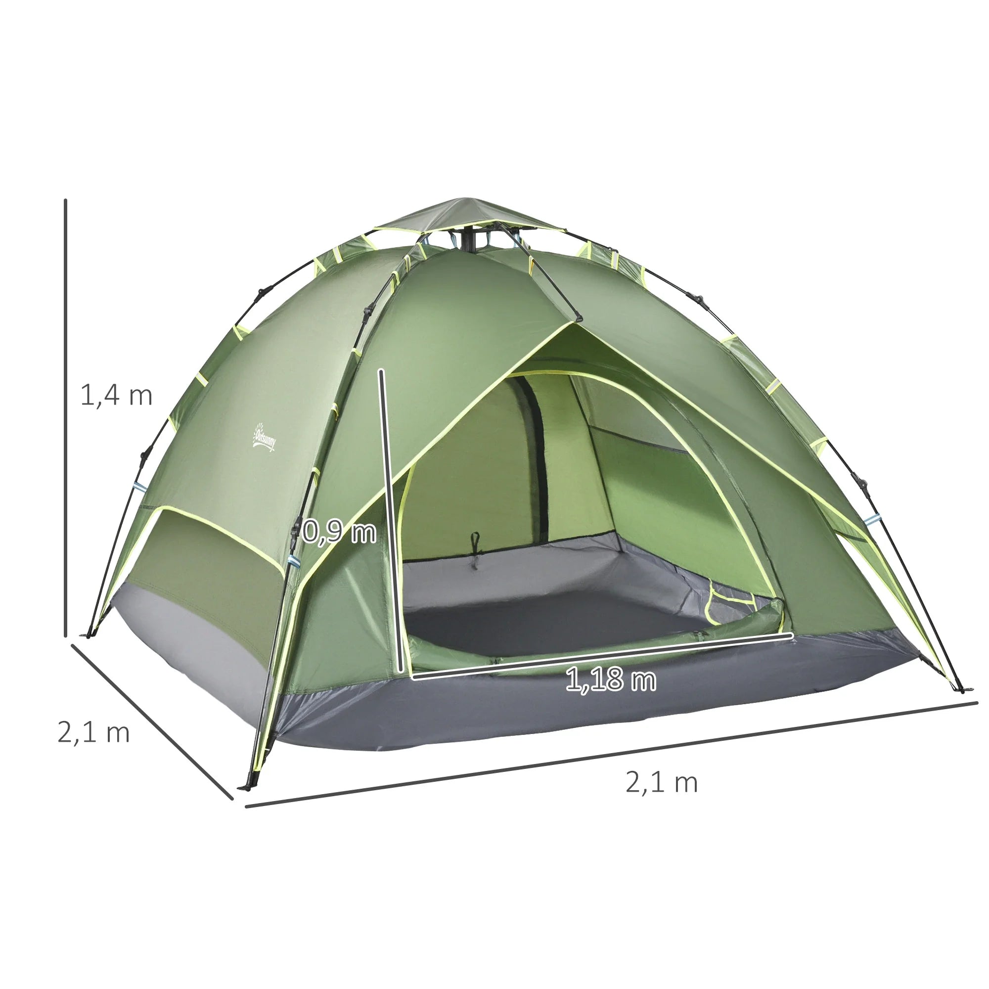 Outsunny Kampeertent 4-seizoenen Quick-Up Luifel Outdoor
