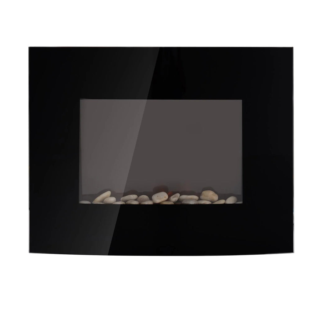 HOMCOM Elektrische haard LED-vlameffect 7 kleuren Oververhittingsbeveiliging RVS
