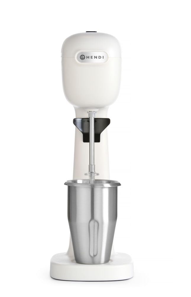 HENDI Melkshake Maker, Incl. 2 mengbekers (roestvrij staal en polycarbonaat) en 4 verwisselbare roerwerken, Drinkmixer, Frappés, Drankmixer, 230V/400W, 170x196x(H)490mm, Karamel