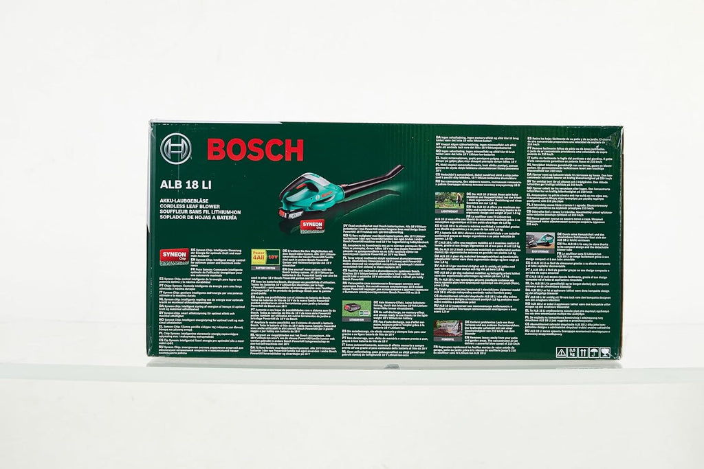 Bosch Home and Garden Accu Bladblazer ALB 18 LI (1 Accu, Max. Blaassnelheid 210 km/u, in Kartonnen Doos) Groen, Zwart