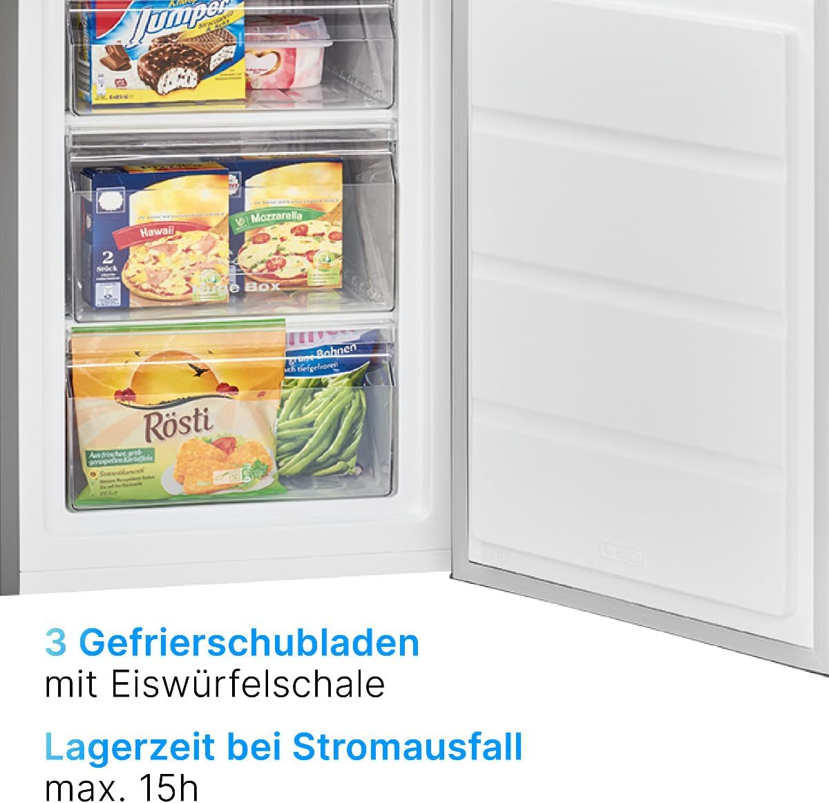 Bomann® Vriezer 87L | Kleine vriezer met temperatuurbereik ≤ -18°C | 3 laden | Vriezer met verwisselbare deuraanslag | Kleine vriezer GS 7253 wit