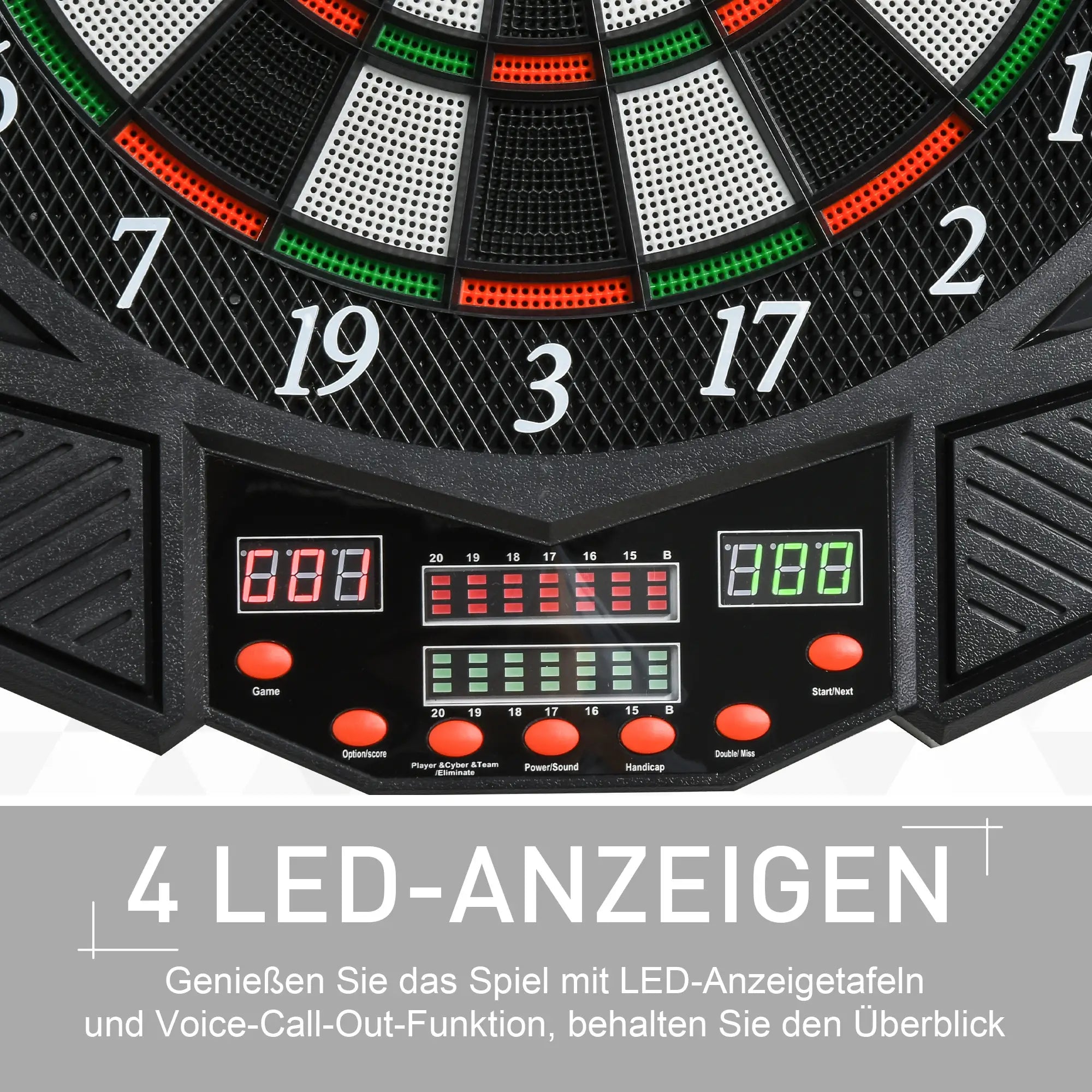 HOMCOM elektronisch dartbord 27 spellen 8 spelers