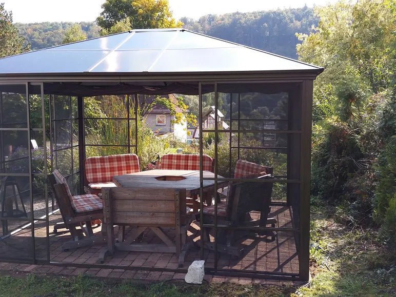 SOJAG Canada Paviljoen "Castel", van aluminium, incl. zonnedoek en insectenhor, brons