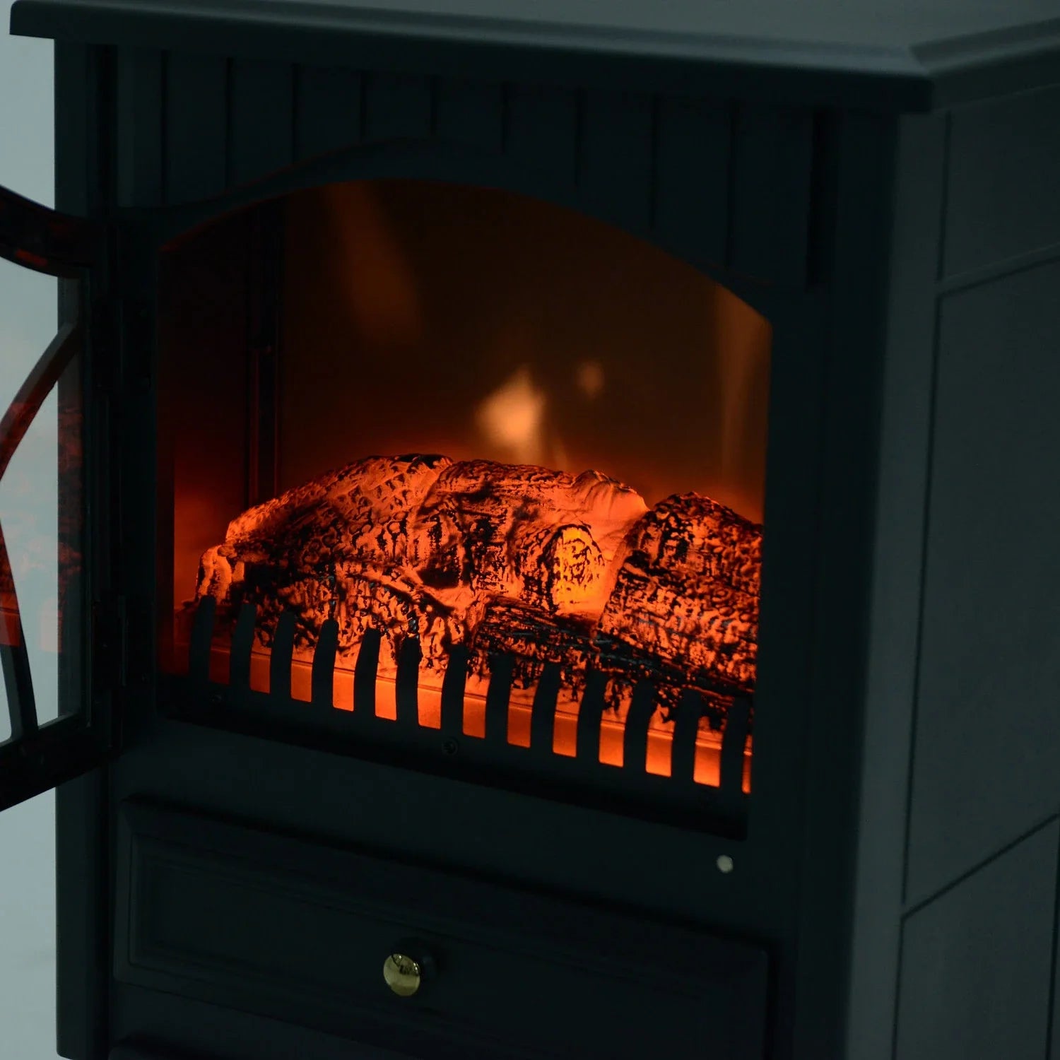 HOMCOM Elektrische haard rustiek design vlameffect