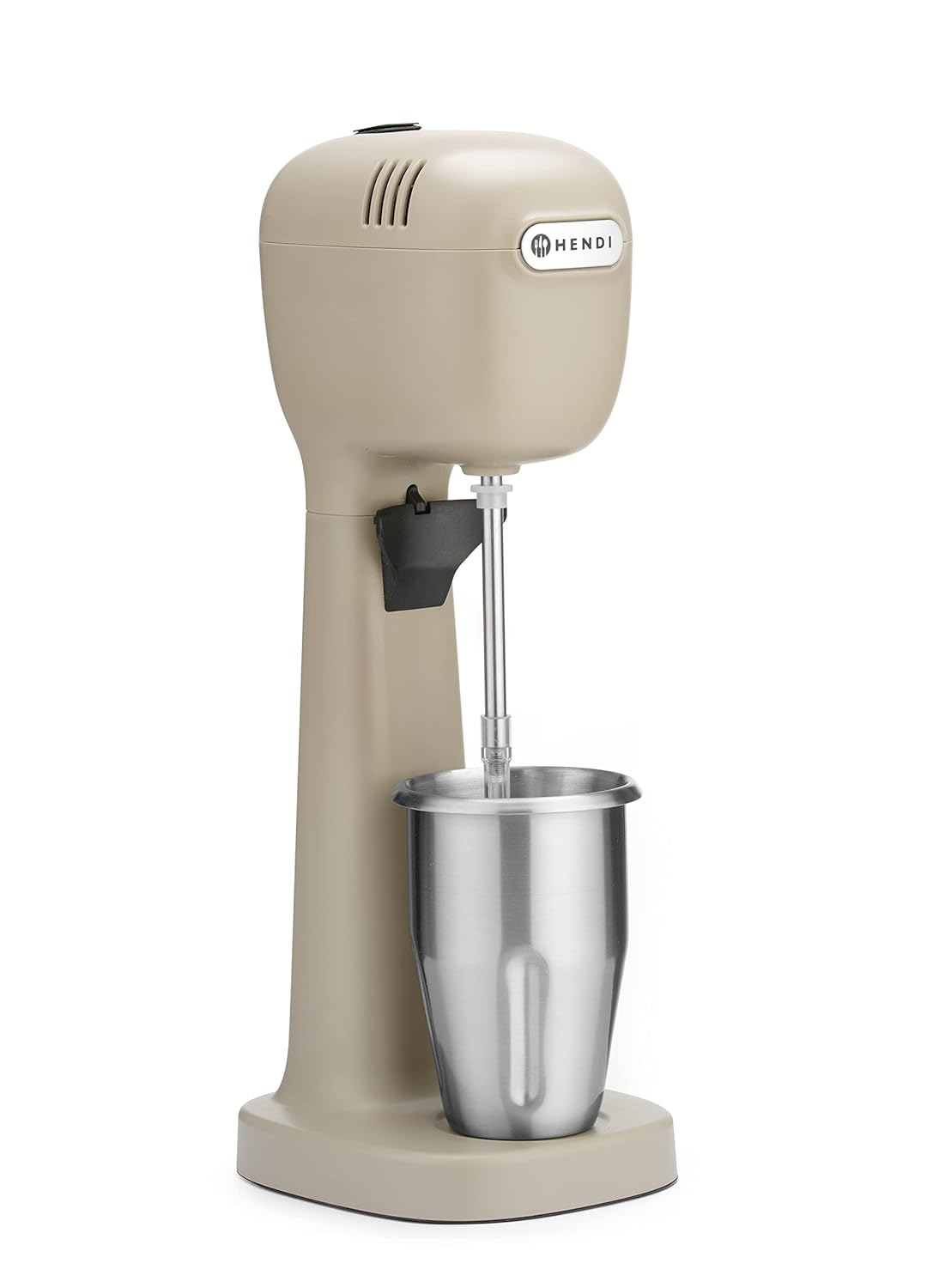 HENDI Melkshake Maker, Incl. 2 mengbekers (roestvrij staal en polycarbonaat) en 4 verwisselbare roerwerken, Drinkmixer, Frappés, Drankmixer, 230V/400W, 170x196x(H)490mm, Karamel
