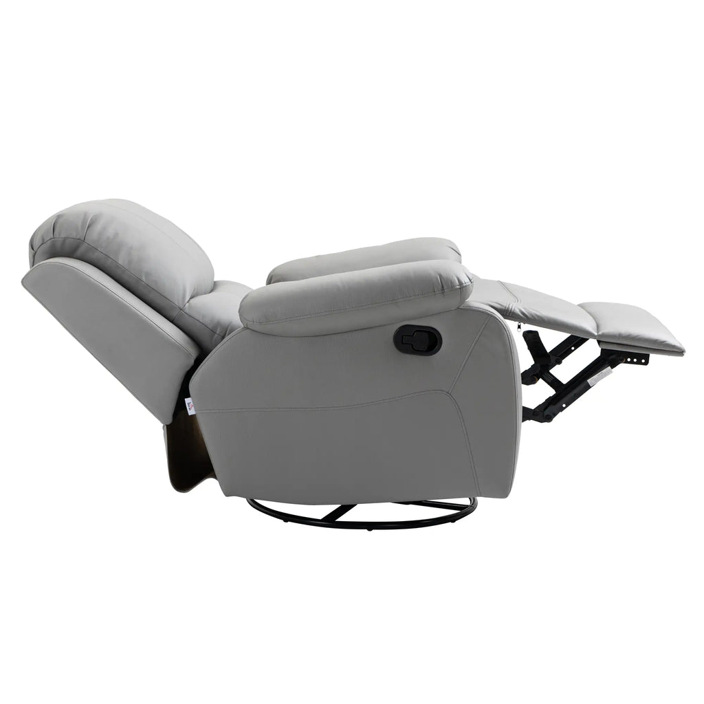 HOMCOM Relaxfauteuil tv-stoel verstelbaar draaibaar grijs