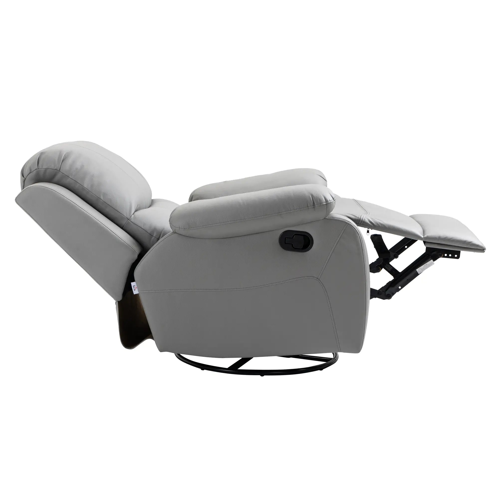 HOMCOM Relaxfauteuil tv-stoel verstelbaar draaibaar grijs