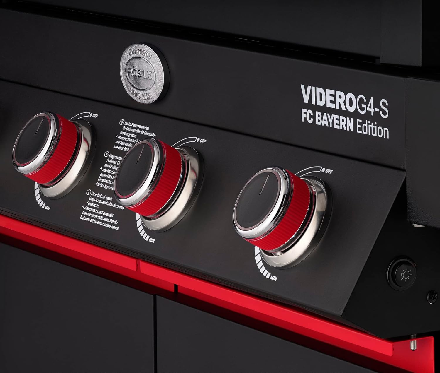RÖSLE Elektrische BBQ-grill Portable Videro E2-P, draagbare tafelgrill met 2 branders, warmhoudrooster en deksel met glasplaat, gepoedercoat staal, zwart/zilver