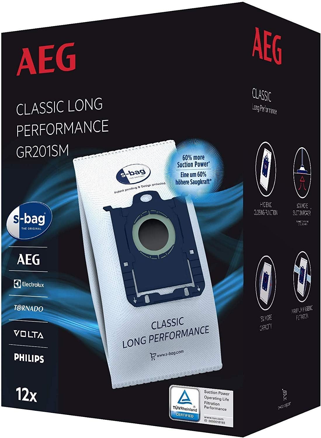 AEG CLEAN 6000 AB61C2DB stofzuiger met zak / hoge zuigkracht / incl. meubelmondstuk / 50% gerecycled plastic / ideaal voor huisdiereigenaren / reiniging van bekleding / 12 m snoer / 750 W / Blauw