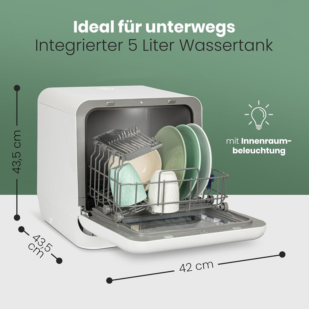 Bomann® tafelvaatwasser met 5L watertank | te gebruiken zonder wateraansluiting | mini vaatwasser | 5 programma's | mini vaatwasser 1-24 uur startuitstel | kleine vaatwasser tafelvaatwasser TSG 5701