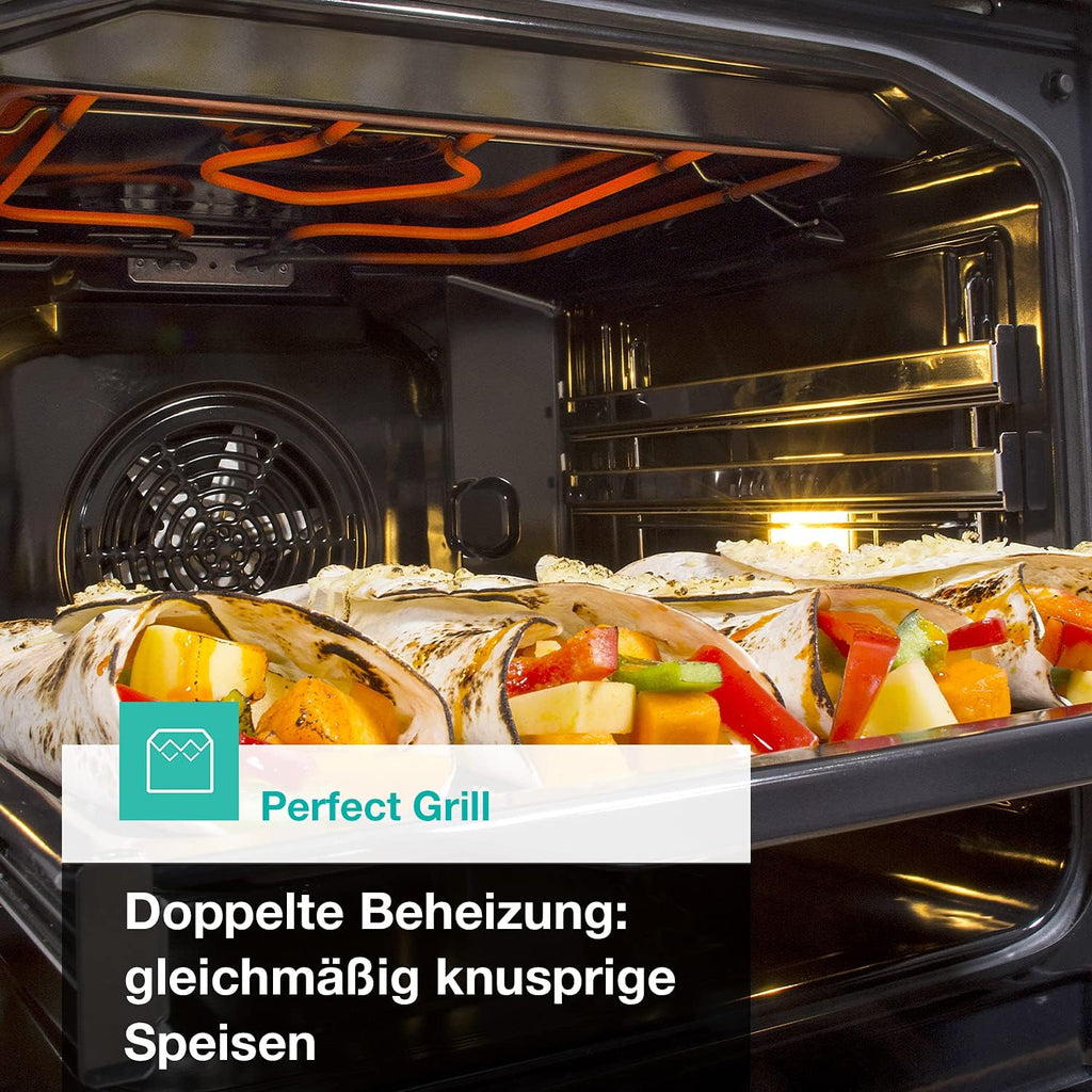 Gorenje GEIT5C61SPG vrijstaand fornuis met inductiekookplaat, 50 cm, 70 liter, zilver, PerfectGrill, AirFry, FrozenBake, Pizza Mode 300°C, AquaClean, Made in Europe, RVS