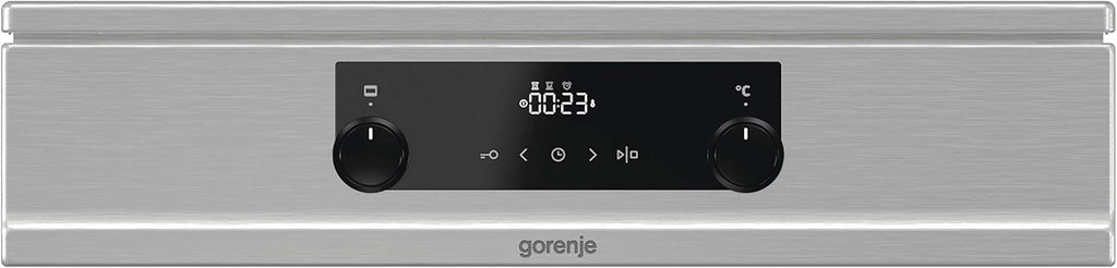 Gorenje GEIT5C61SPG vrijstaand fornuis met inductiekookplaat, 50 cm, 70 liter, zilver, PerfectGrill, AirFry, FrozenBake, Pizza Mode 300°C, AquaClean, Made in Europe, RVS