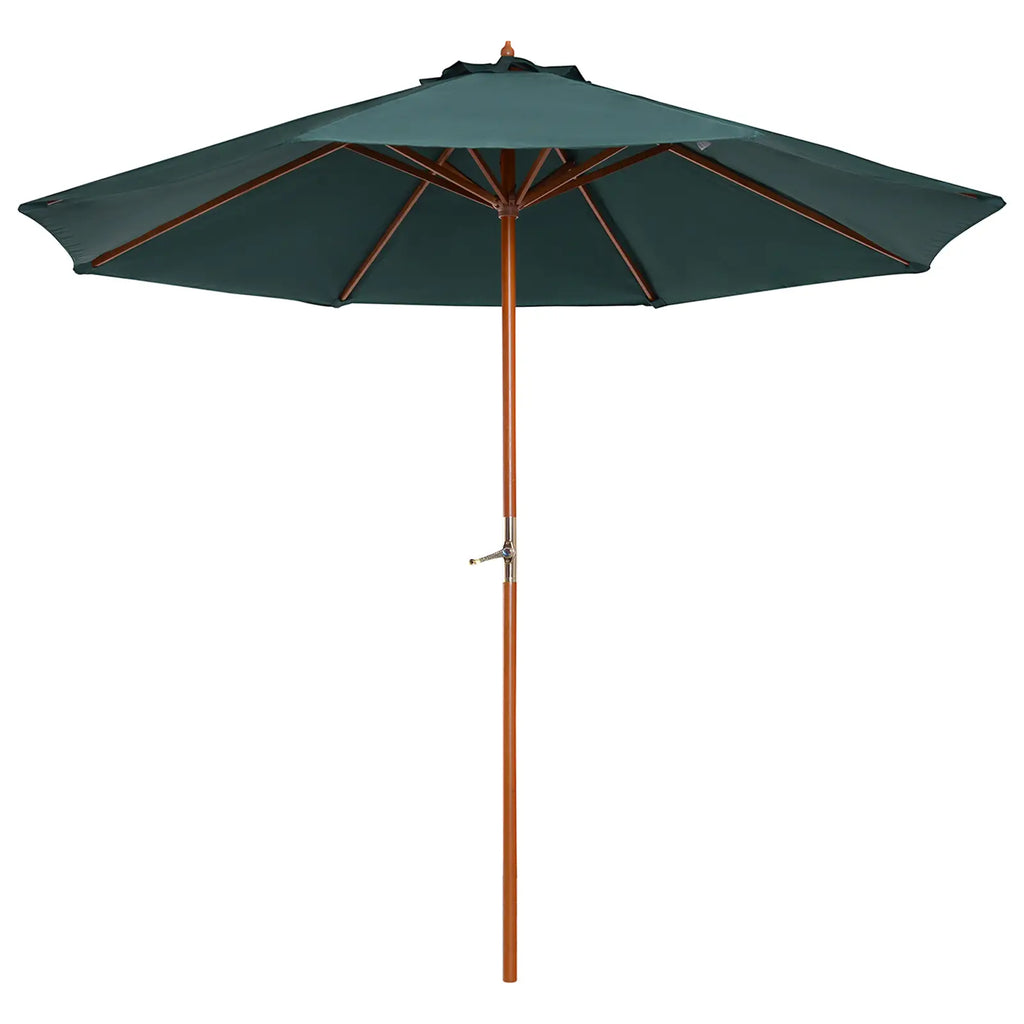 Outsunny parasol tuin UV-bestendig handzwengel populierenhout