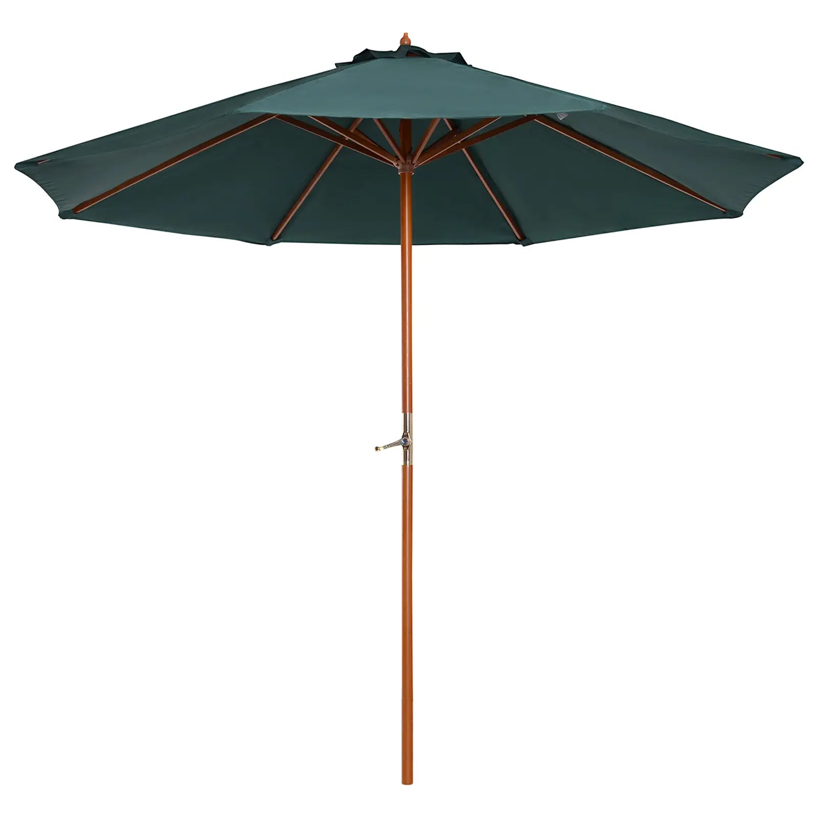 Outsunny parasol tuin UV-bestendig handzwengel populierenhout