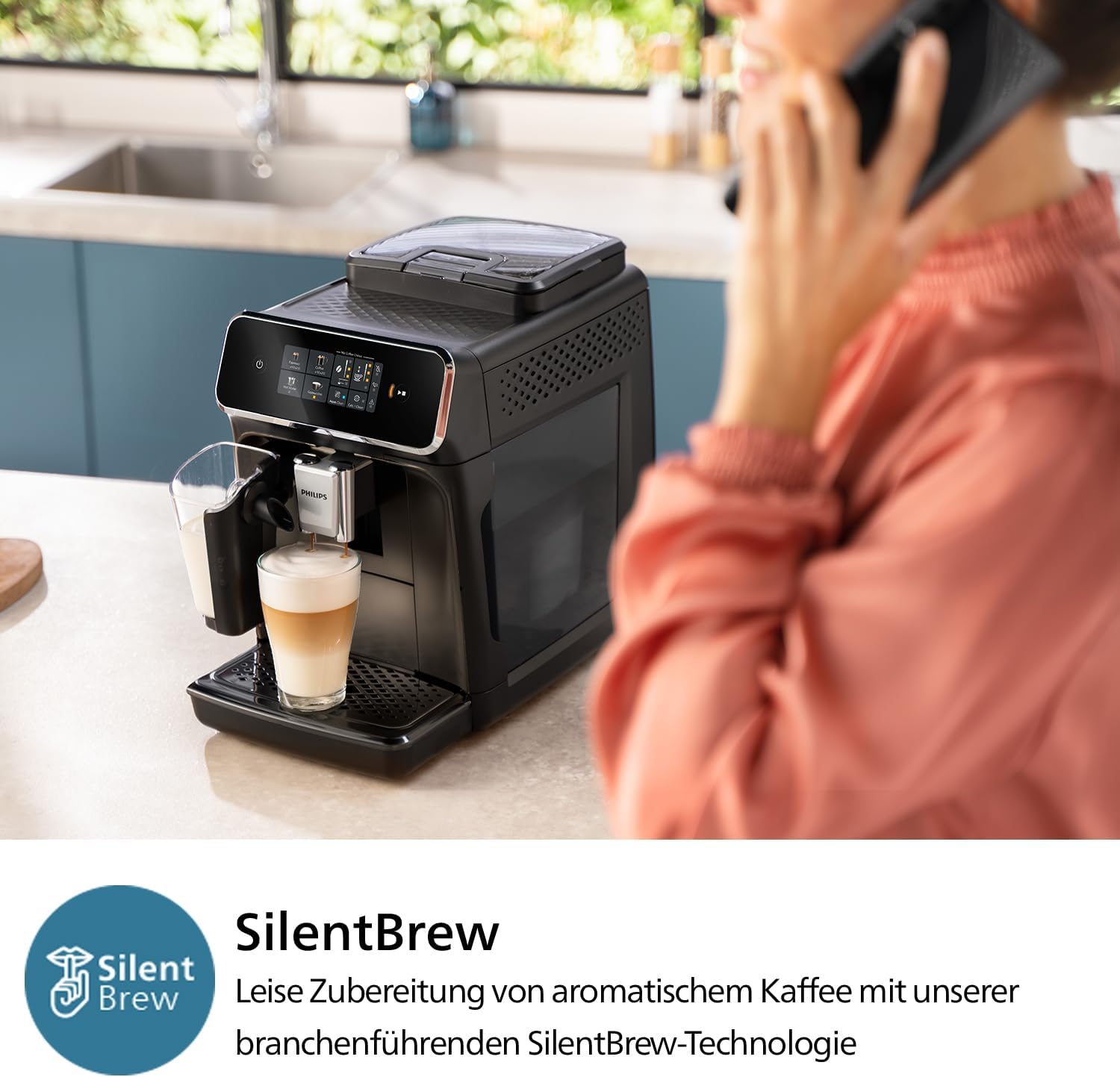 Philips Serie 2200 Espressomachine – Klassieke Melkopschuimer, Intuïtief Touchdisplay, mat Zwart (EP2220/10)