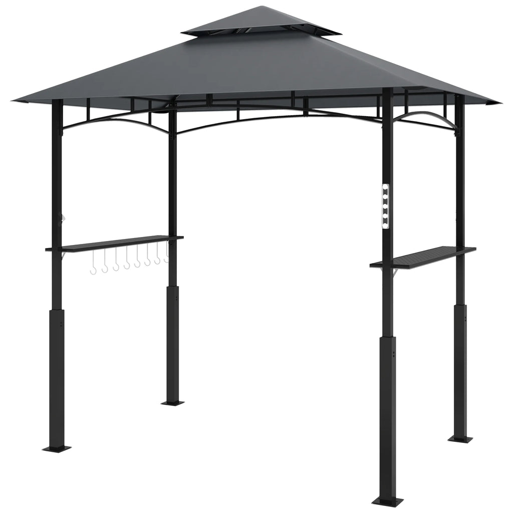 Outsunny Grillpaviljoen dubbellaags dak LED-verlichting