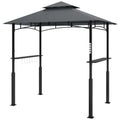 Outsunny Grillpaviljoen dubbellaags dak LED-verlichting