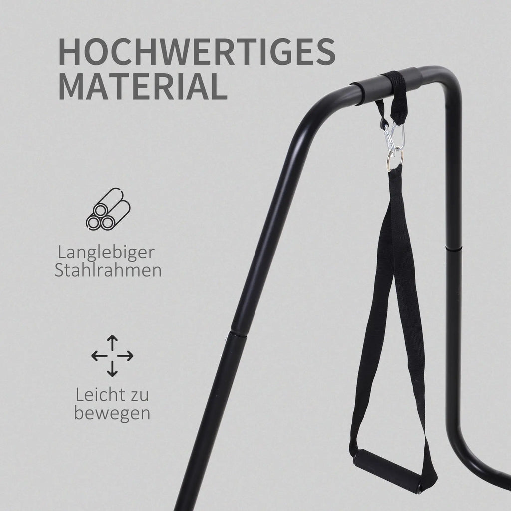 HOMCOM Dipstation Krachttraining met slingtrainer gevoerde handgrepen