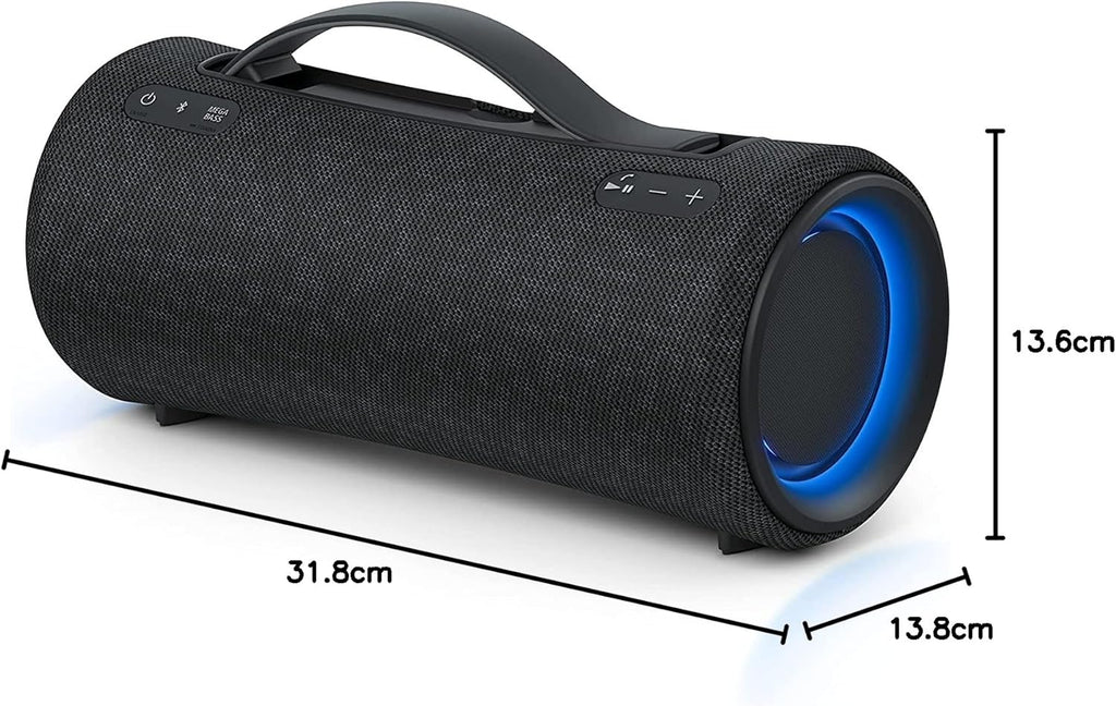 Sony SRS-XG300 - Draagbare draadloze bluetooth-speaker met krachtig feestgeluid en verlichting - waterdicht, 25 uur batterijduur, smartphone en snellaadfunctie - Zwart