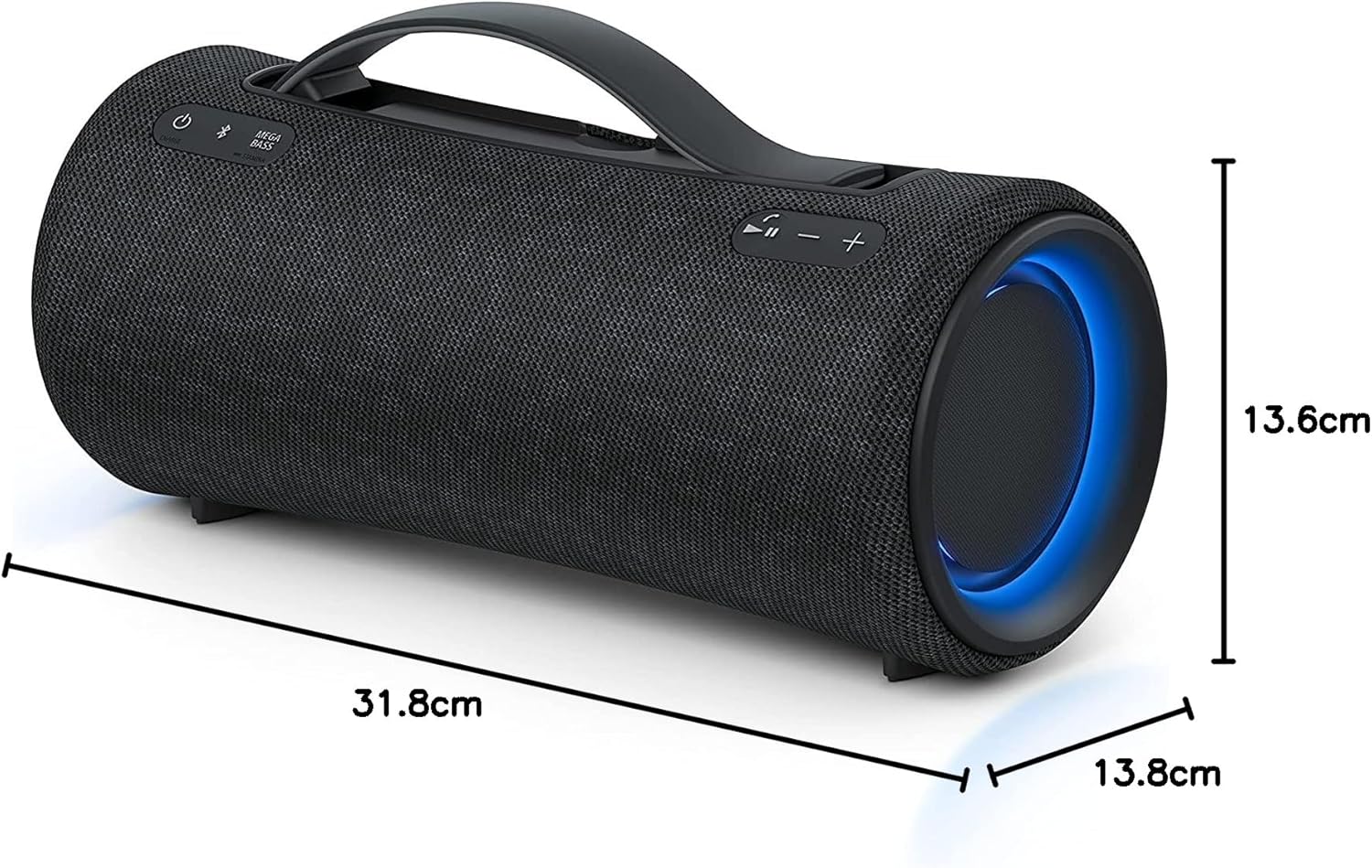 Sony SRS-XG300 - Draagbare draadloze bluetooth-speaker met krachtig feestgeluid en verlichting - waterdicht, 25 uur batterijduur, smartphone en snellaadfunctie - Zwart