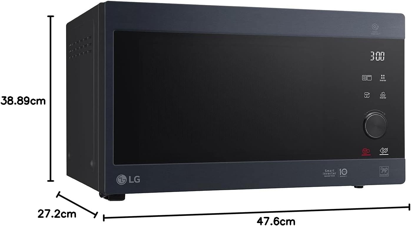 LG MS2595CIS magnetron met Smart Inverter-technologie, 25 liter inhoud, 1000 W, automatische programma's, instelbare vermogensniveaus en EasyClean-functie, zilver