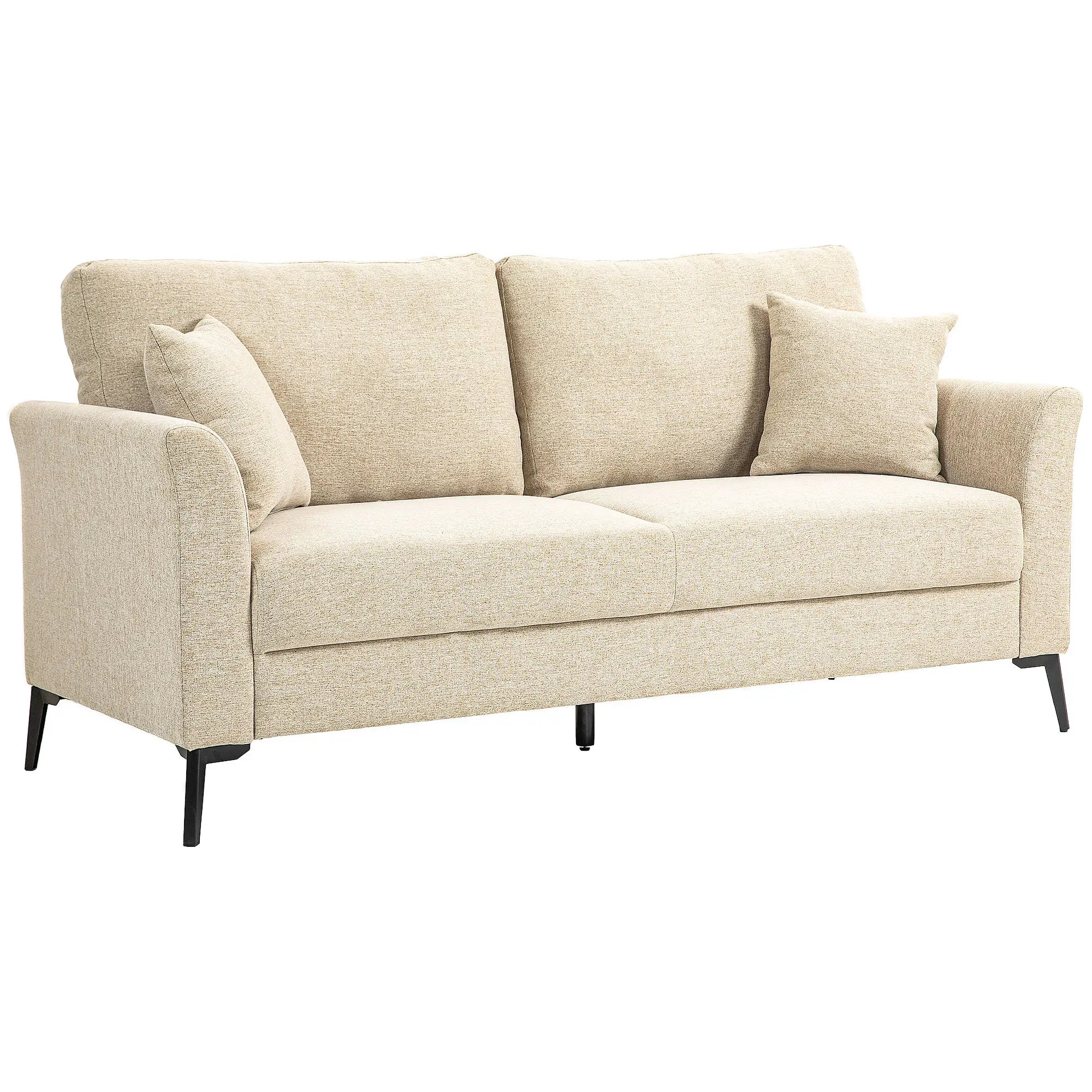 HOMCOM 2-zitsbank comfortabele bekleding afneembare kussens Beige