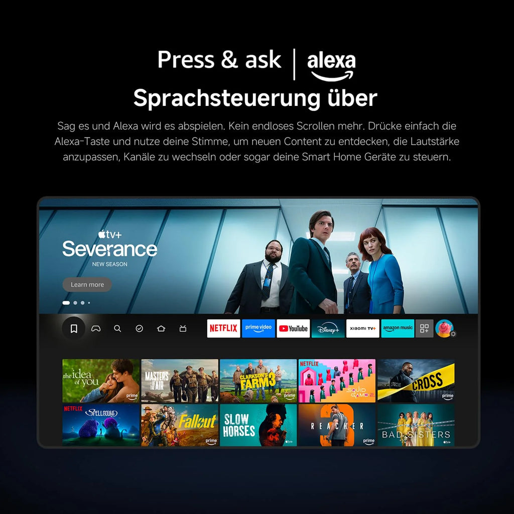 Xiaomi TV F 32, 32 inch (81 cm), HD, Smart TV, Fire OS7, Triple Tuner DVB-C/S/S2/T/T2, Dolby Audio™, DTS Virtual:X, DTS-HD, spraakbediening met Alexa, Compatibel met Apple AirPlay