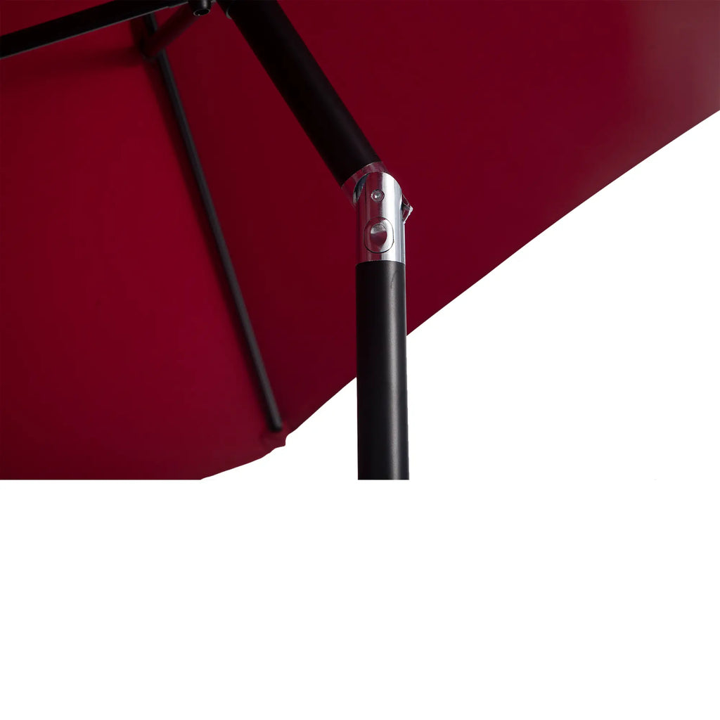 Outsunny Parasol Kantelfunctie Handslinger Aluminium Rood