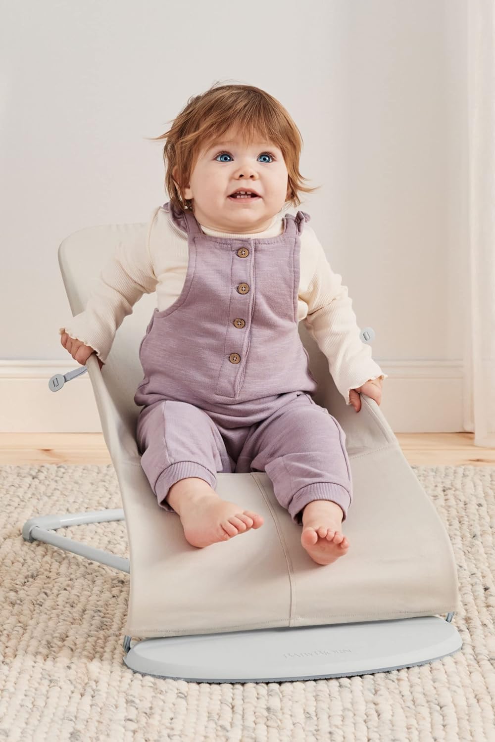 BabyBjörn Babywippe Bliss, geweven, blossom-quilting, zandgrijs