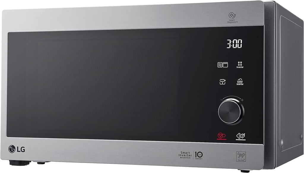 LG MS2595CIS magnetron met Smart Inverter-technologie, 25 liter inhoud, 1000 W, automatische programma's, instelbare vermogensniveaus en EasyClean-functie, zilver