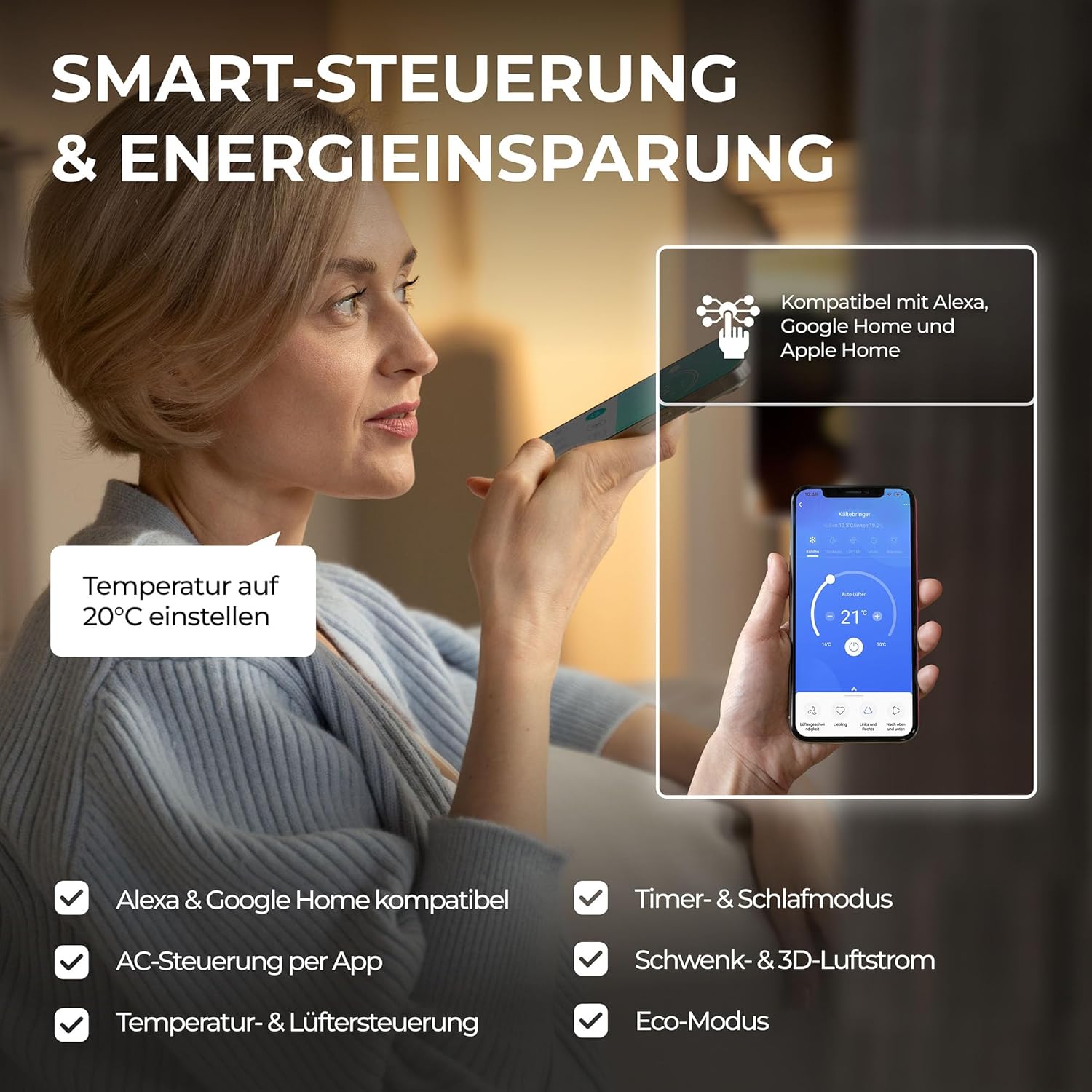 Kältebringer Split Airconditioner - 9000 BTU (2,6 kW) - Airco met Verwarming, WiFi & App, tot 45m², zeer stil - Set met 5m Koperleiding, Koudemiddel R32, Montagemateriaal, Wandbeugel
