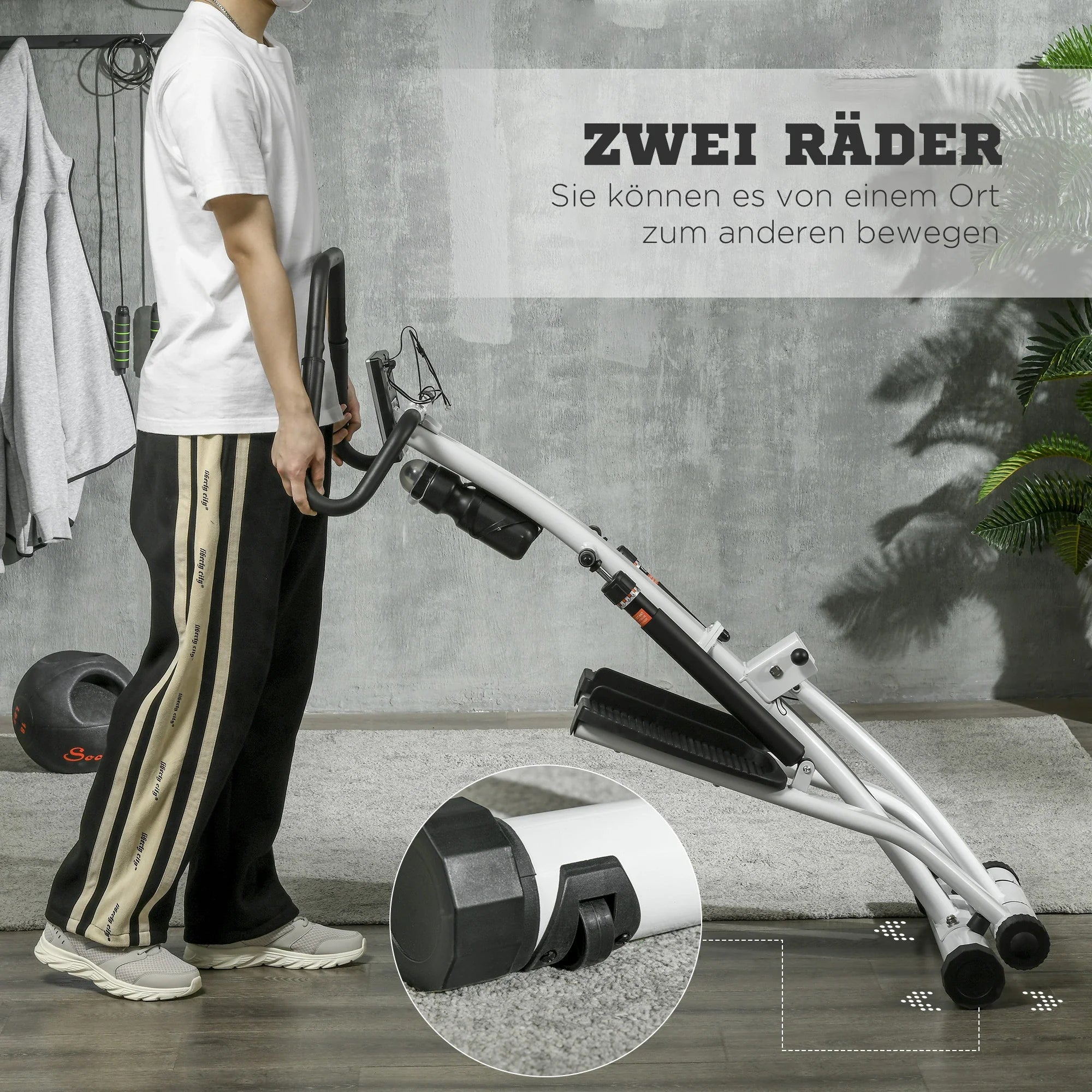 SPORTNOW Stepper met handgreep 12 weerstandsniveaus monitorweergave