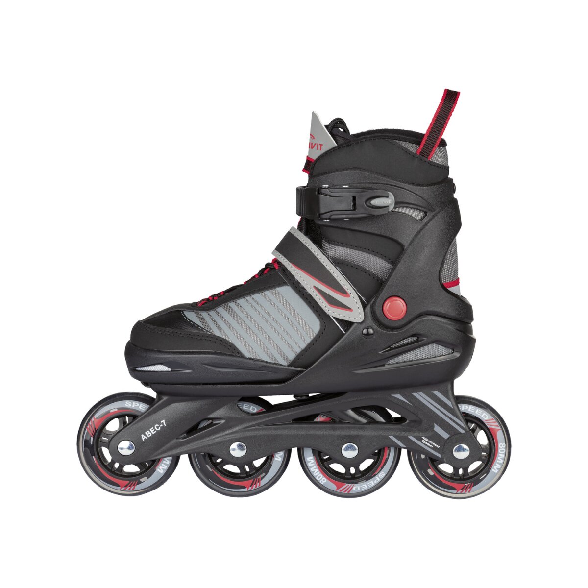 CRIVIT Inlineskates, gepatenteerde breedte- en lengteverstelling (zwart/rood) - B-keus zeer goed