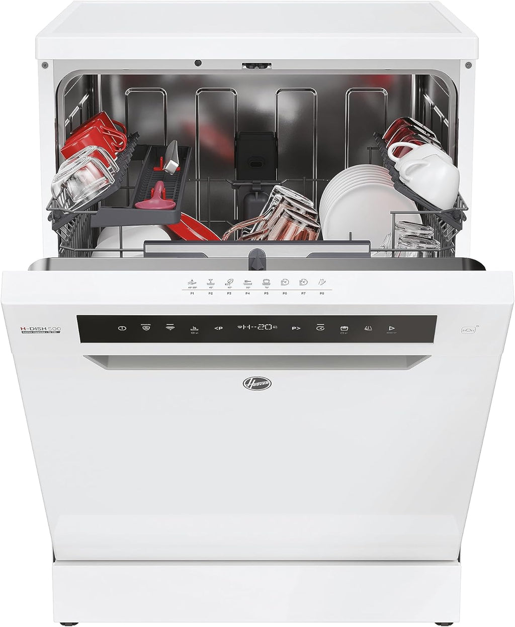 Hoover HF 4C6F0PW Vaatwasser; 14 couverts; Vrijstaand, 60 cm breed; Energieklasse C; Slimme bediening met wifi + bluetooth-technologie